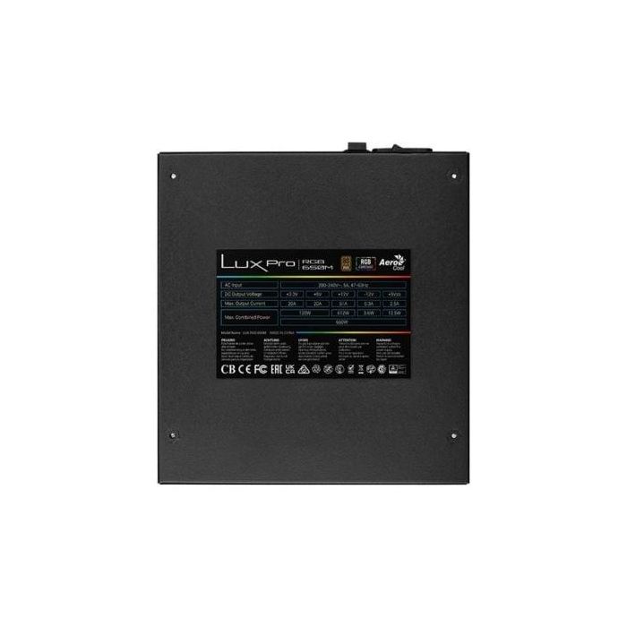 Aerocool LUXPRORGB650M Fuente de Alimentación 650W 80 Plus Bronze Semimodular RGB Ventilador 14cm FDB ATX 3.0 PCIe 5.0 4