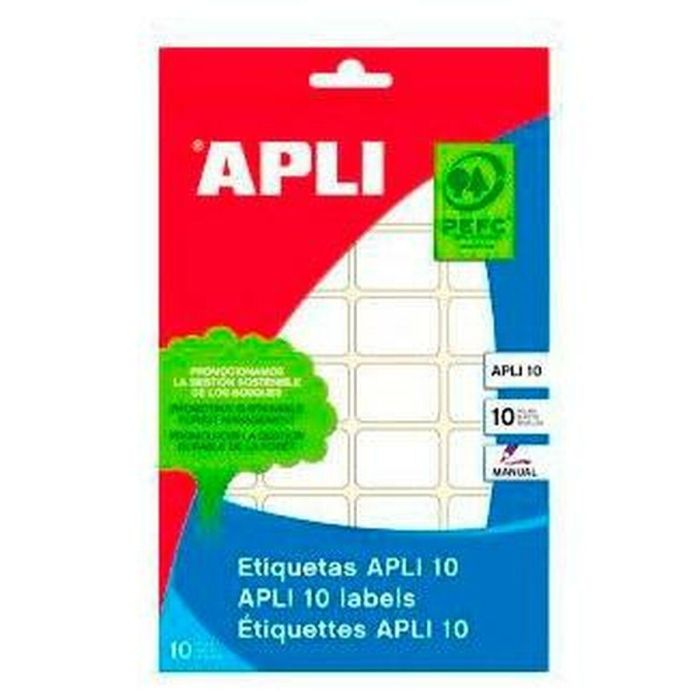 Etiquetas adhesivas Apli Blanco Papel 10 Hojas 25 x 40 mm (10 Unidades) 1 Etiquetas adhesivas Apli Blanco Papel 10 Hojas 25 x 40 mm (10 Unidades) 1