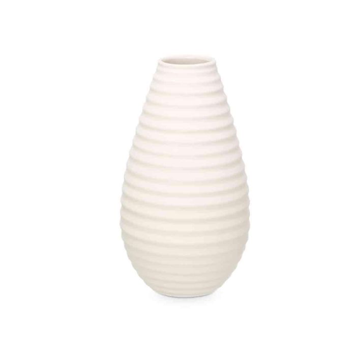 Jarrón Cerámica Raya Horizontal 44 cm Blanco - Giftdecor (2 Unidades) 1 Jarrón Cerámica Raya Horizontal 44 cm Blanco - Giftdecor (2 Unidades) 1