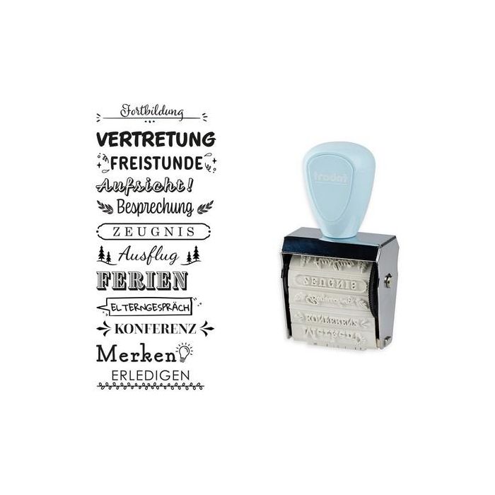 Trodat Stempel 1129 Trodat Creative Mini/V5 Pastell Blau + Kissen 3Colores