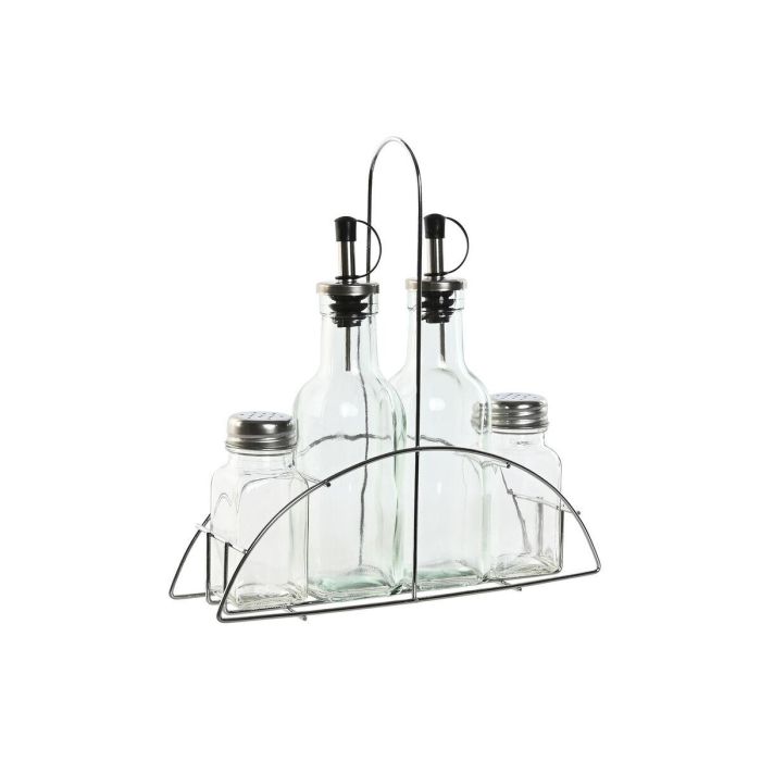 Aceitera Vinagrera Basicos DKD Home Decor Transparente 6 x 23 x 22.5 cm Set de 4 1