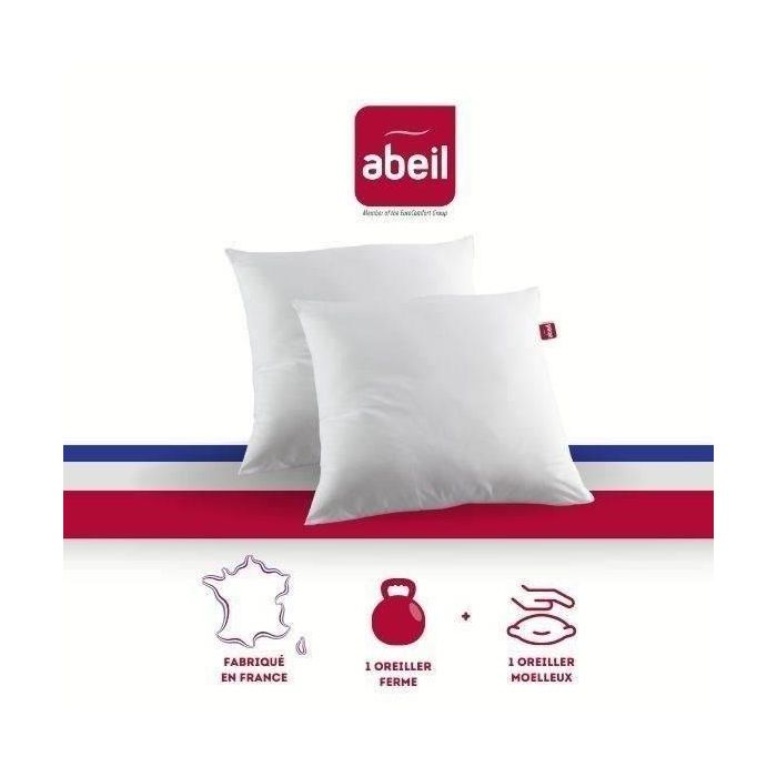 ABEIL Set de 2 almohadas DOBLE COMODIDAD 100% Algodón 60x60cm ABEIL Set de 2 almohadas DOBLE COMODIDAD 100% Algodón 60x60cm