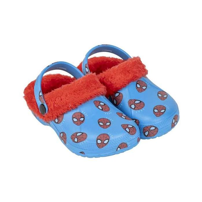 Cerdá Zapatillas de casa tipo zueco de borreguillo Spiderman, cálidas y cómodas, color azul, para niños Tallas 26-27 Cerdá Zapatillas de casa tipo zueco de borreguillo Spiderman, cálidas y cómodas, color azul, para niños Tallas 26-27
