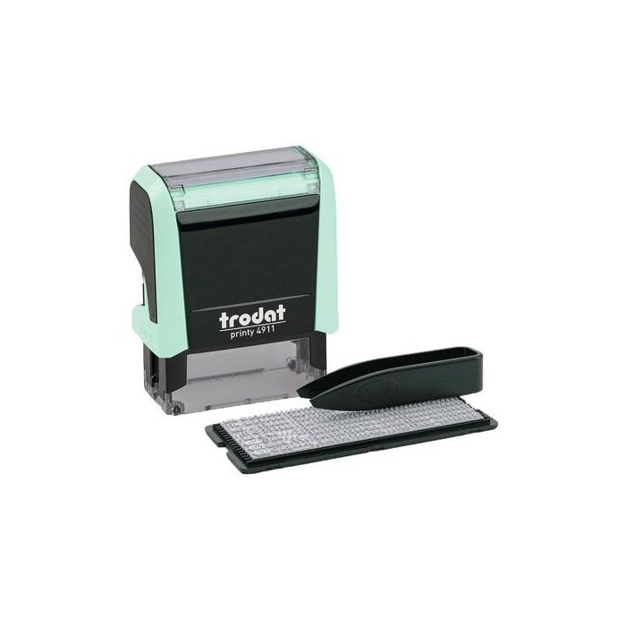 Trodat Stempel 4.0/SB Paste grün+Kis schw 4911 Sello Autoentintado de Texto/Fecha 13x37 mm Negro/Verde claro CO2 compensated