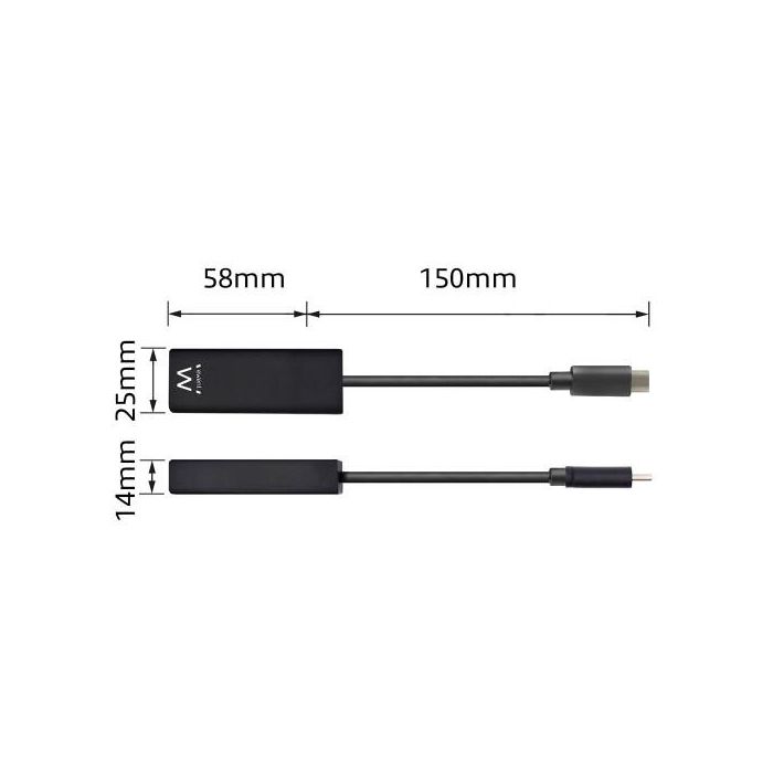 Ewent EW9828 Adaptador de Red Ethernet USB Tipo C 3.2 Gen 1 5000 Mbit/s para Portátil Negro 2 Ewent EW9828 Adaptador de Red Ethernet USB Tipo C 3.2 Gen 1 5000 Mbit/s para Portátil Negro 2
