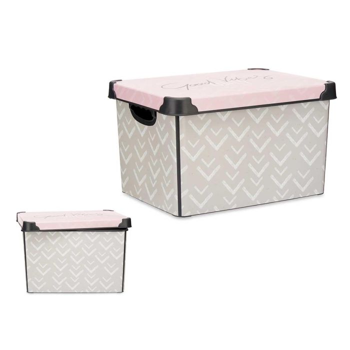 Caja de plástico Vibes 22L con asa Kipit 30x23.5x40 cm (12 Unidades) Caja de plástico Vibes 22L con asa Kipit 30x23.5x40 cm (12 Unidades)