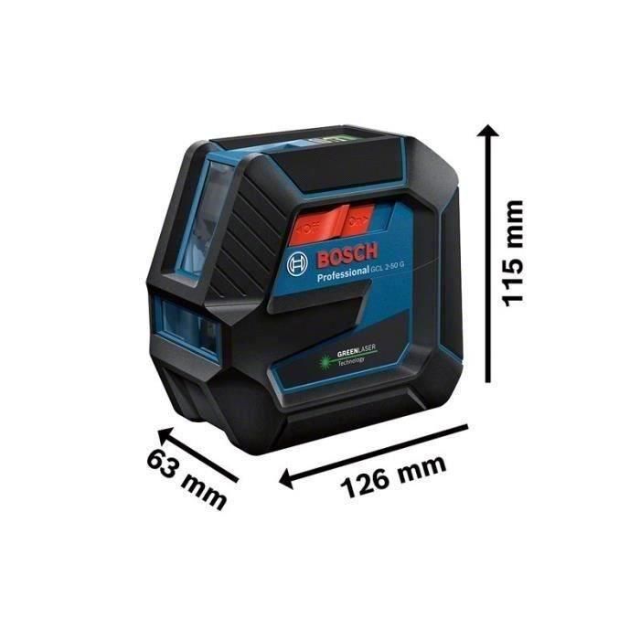 Bosch GCL 2-50 G + RM 10 Láser combinado de líneas y puntos de plomada verdes, alta visibilidad, protección IP64, 15 m de alcance para líneas 1 Bosch GCL 2-50 G + RM 10 Láser combinado de líneas y puntos de plomada verdes, alta visibilidad, protección IP64, 15 m de alcance para líneas 1
