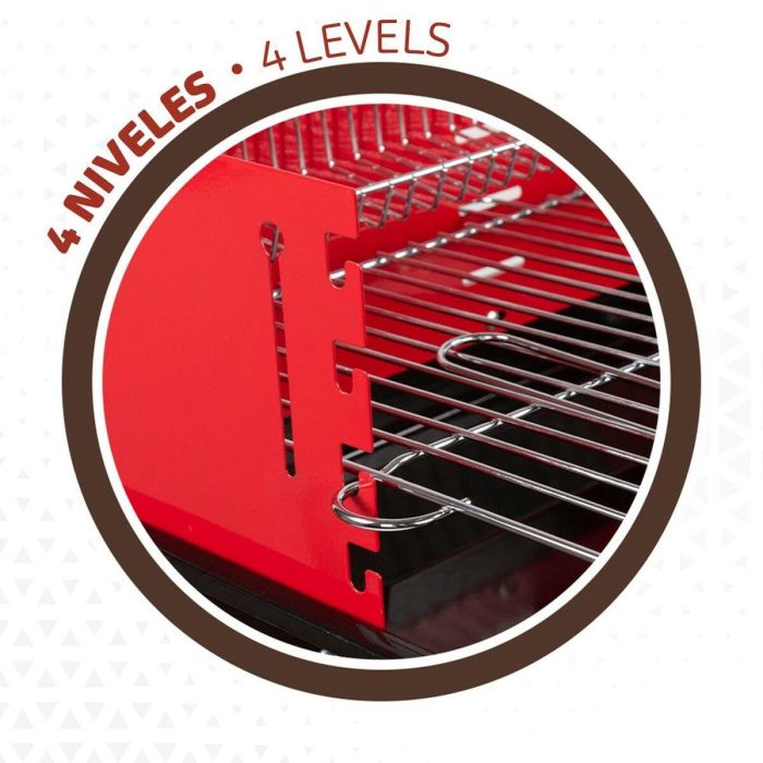 Barbacoa de Carbón con Ruedas Aktive Acero Plástico Metal esmaltado 66 x 85 x 44 cm Rojo 3 Barbacoa de Carbón con Ruedas Aktive Acero Plástico Metal esmaltado 66 x 85 x 44 cm Rojo 3