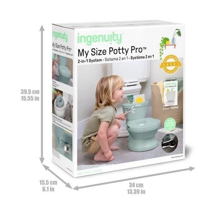 Inodoro infantil INGENUITY Mini con reductor de inodoro incluido, descarga musical y compartimento para toallitas integrado, color verde 3 Inodoro infantil INGENUITY Mini con reductor de inodoro incluido, descarga musical y compartimento para toallitas integrado, color verde 3