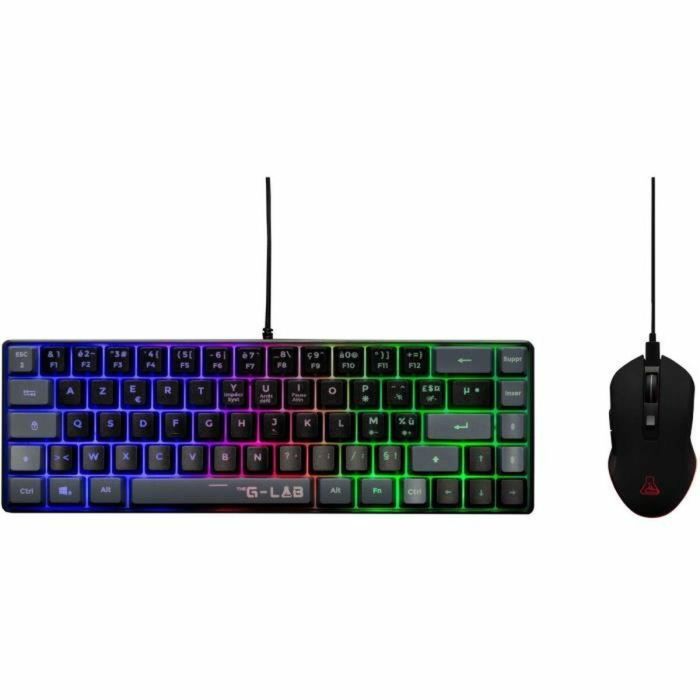 The G-Lab COMBO HYDRO Pack de Juegos 2 en 1: Teclado Gaming Preciso y Ratón Ergonómico con Cable - Negro/Gris
