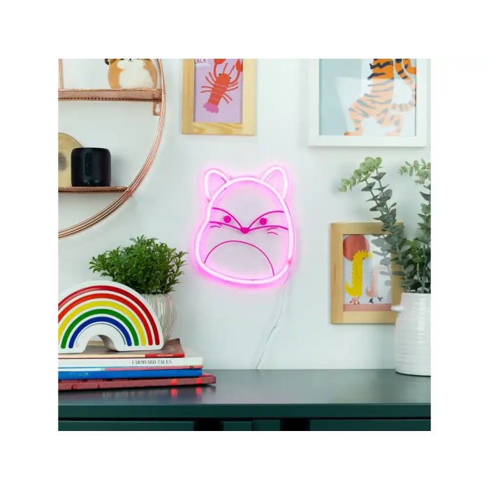 Wondee Lámpara Neón Squishmallow Fifi Zorra Rosa 22cm x 18cm x 2cm 1