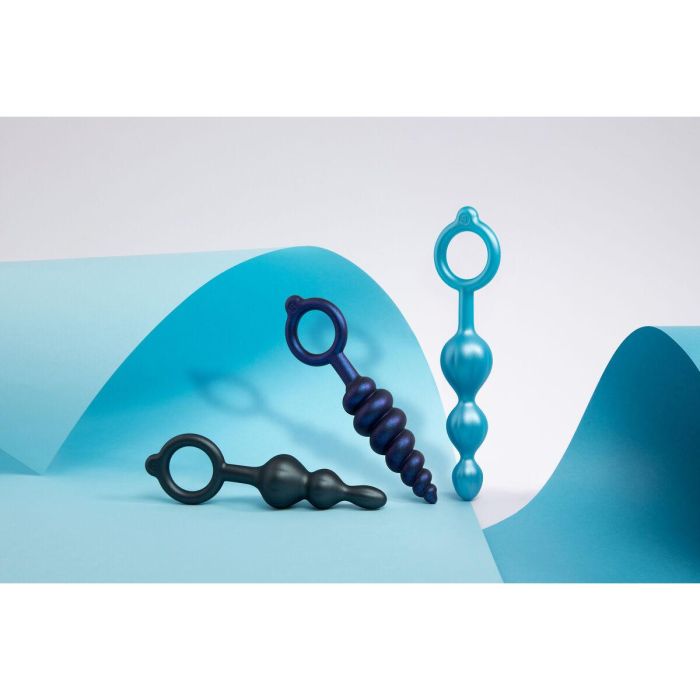 Plug Anal B-Vibe Azul 3 Piezas 12 Plug Anal B-Vibe Azul 3 Piezas 12
