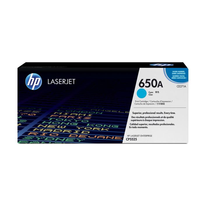 HP CE271A Tóner Original LaserJet 650A Cian 15.000 páginas para HP LaserJet Enterprise M750
