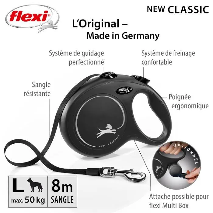 Flexi Correa New Classic L Cinta 8M Negro 2 Flexi Correa New Classic L Cinta 8M Negro 2