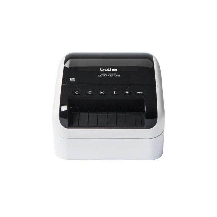 Impresora de Etiquetas Brother QL-1110NWBC/ Térmica/ Ancho etiqueta 103mm/ USB-WiFi-Bluetooth-Ethernet/ Blanca y Negra Impresora de Etiquetas Brother QL-1110NWBC/ Térmica/ Ancho etiqueta 103mm/ USB-WiFi-Bluetooth-Ethernet/ Blanca y Negra