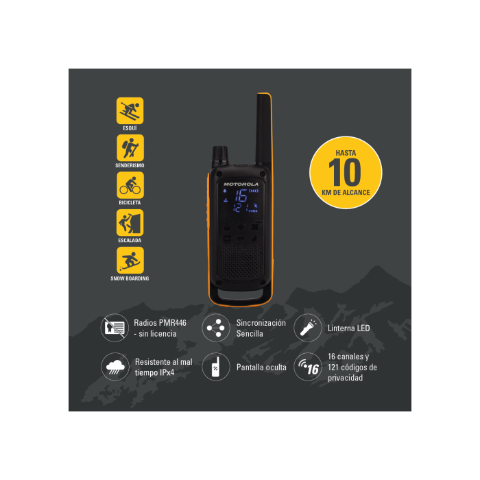 Walkie-Talkie Motorola T82 Extreme (2 Pcs) 6 Walkie-Talkie Motorola T82 Extreme (2 Pcs) 6