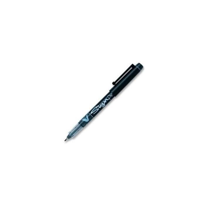 Pilot Roller Vsign Pen Tinta Líquida Punta Fibra 2.0 mm Negro – Excelente Escritura en Papel (12 Unidades) (12 Unidades)