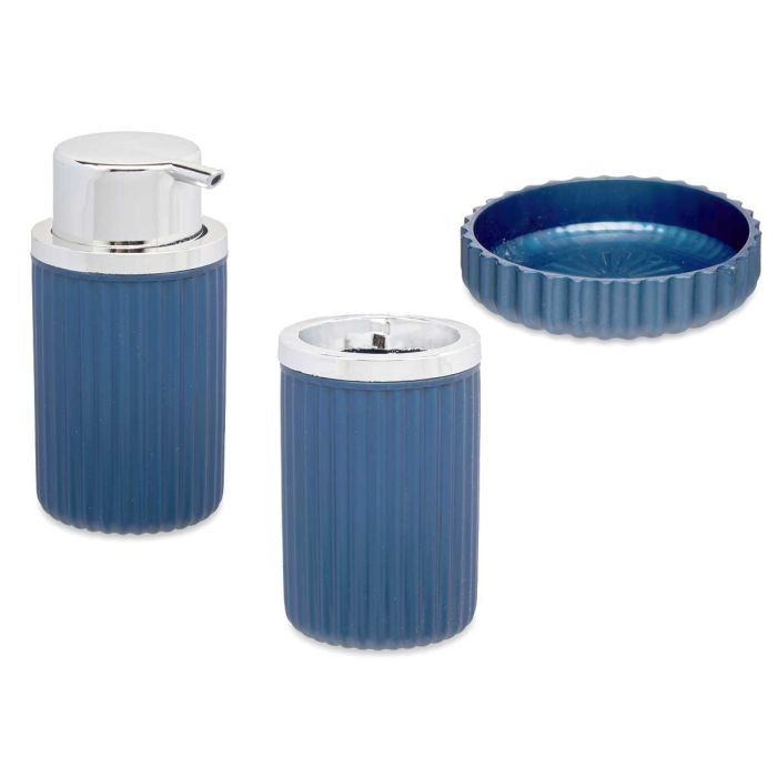 Berilo Set Baño 3 Piezas Azul 7x14.5x8.5 cm (Set de 12) 1