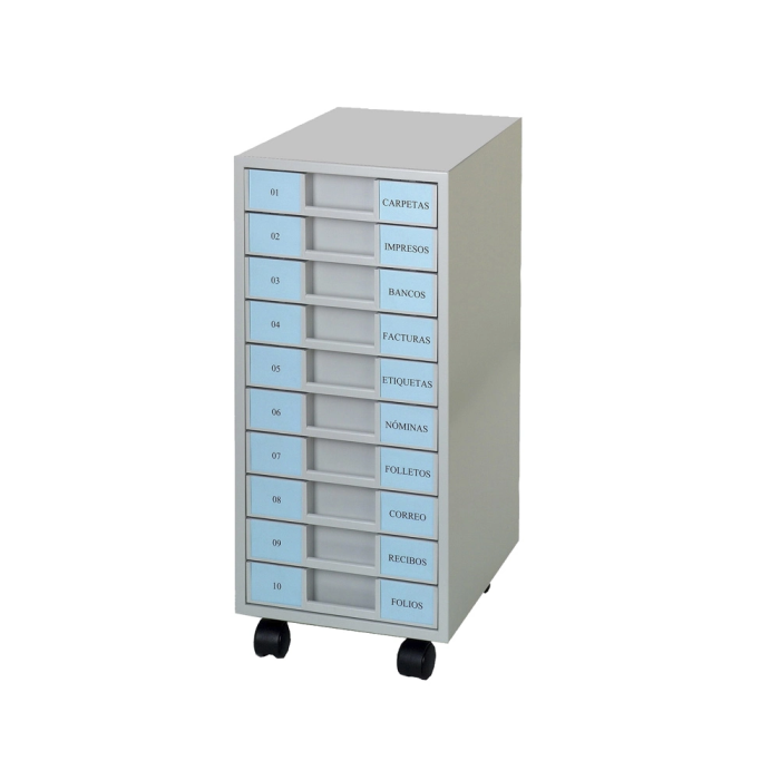 Clen Archivador Metálico con 10 Bandejas Plástico Gris Claro 680x303x371 mm 1