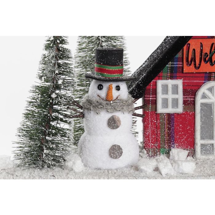 DKD Home Decor Decoración Luminosa Navidad: Casa Alpina LED de Porexpan, Rojo, Negro, Verde 15x21x38 cm (2 Pilas AA) 2