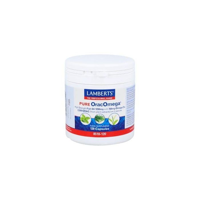 LAMBERTS Omega 3 con ORAC 120 Perlas - Contribuye al Funcionamiento Normal del Cerebro y Corazón, Mantenimiento de la Visión