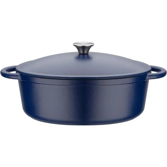 GSW Blue Magic Cocotte 33 x 26 cm Hierro Fundido Esmaltado Azul Todas las Fuentes de Calor Inducción