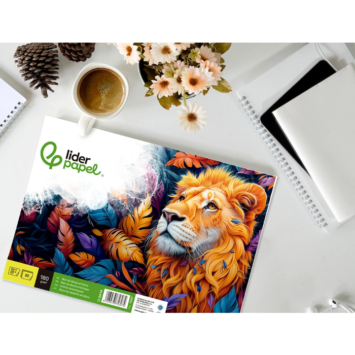 Liderpapel Bloc Dibujo Artístico Encolado 230x325mm 20 Hojas 180 g/m² Blanco Sin Recuadro 5