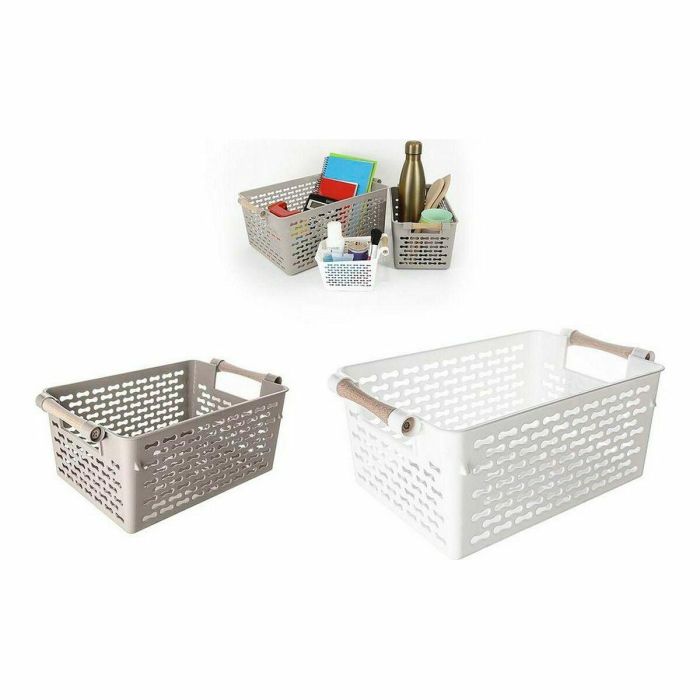Cesta Multiusos Confortime Madera 26 x 18,5 x 12 cm (24 Unidades) 3 Cesta Multiusos Confortime Madera 26 x 18,5 x 12 cm (24 Unidades) 3