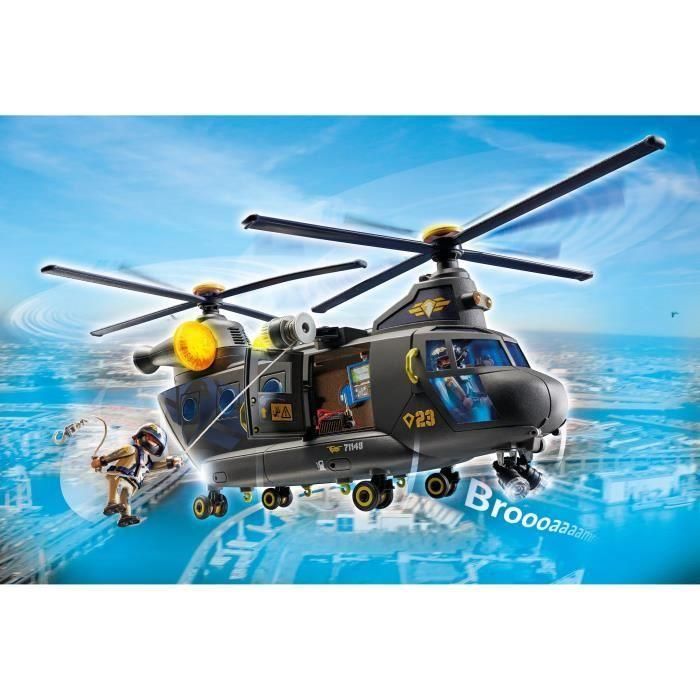 PLAYMOBIL 71149 Helicóptero de Transporte de Fuerzas Especiales - Oficiales de Policía - City Action - Unidad Élite 1