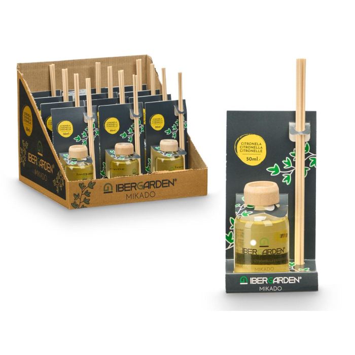 Mikado 50Ml Con Varilla Citronela Ibergarden 7X17CM (12 Unidades) 2 Mikado 50Ml Con Varilla Citronela Ibergarden 7X17CM (12 Unidades) 2
