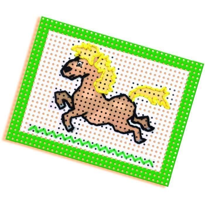 Ses Creative SU CREATIVO Kit Aprendo a Bordar - Gato, Mariposa, Caballo, Perro - Tarjetas Preimpresas Perforadas para Niños +3 años 5