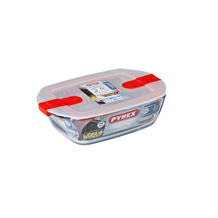 Pyrex Cook & Heat Caja rectangular de vidrio con tapa 23x15 cm para cocinar, hornear y calentar 4 Pyrex Cook & Heat Caja rectangular de vidrio con tapa 23x15 cm para cocinar, hornear y calentar 4