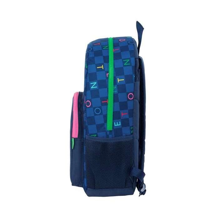 Mochila Escolar Benetton Damero Azul marino 30 x 46 x 14 cm 2