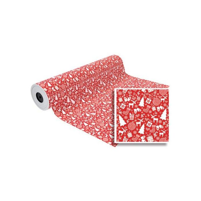 Papel De Regalo Bobina Basika 31 Cm X 85 M (2 Kg Aprox.) Navidad (Nv1901-A 31 Cm)