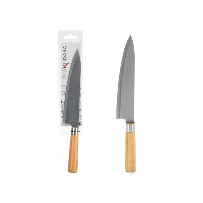Kinvara Cuchillo Grande con Mango de Madera Bambú 33 cm (24 Unidades) Kinvara Cuchillo Grande con Mango de Madera Bambú 33 cm (24 Unidades)