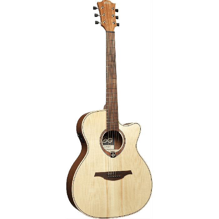 LAG Guitarra Acústica Auditorium Cutaway Tramontane 70 A/E Natural Electroacústica Tapa Maciza de Abeto Engelmann 1