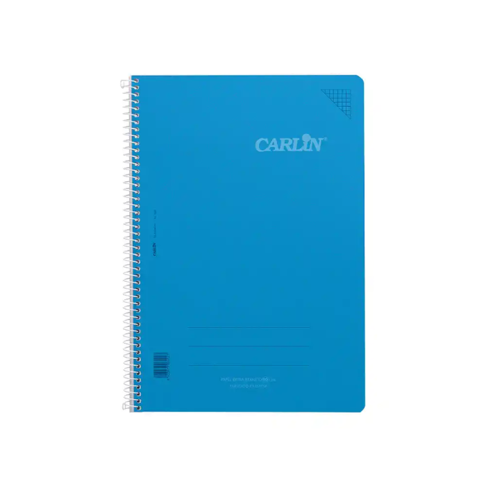 Carlin Cuaderno Espiral A4 Tapa Plástico 80 Hojas 90gr Cuadro 4mm con Margen Color Azul 1 Carlin Cuaderno Espiral A4 Tapa Plástico 80 Hojas 90gr Cuadro 4mm con Margen Color Azul 1