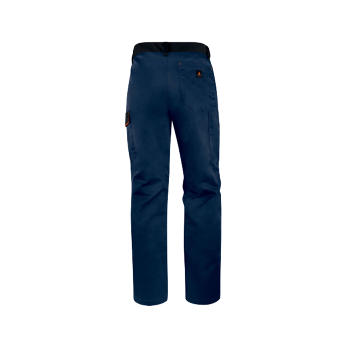 Deltaplus Pantalón de Trabajo Panostyle Azul Naranja Talla XL Cintura Ajustable 5 Bolsillos 65% Poliéster 35% Algodón 1