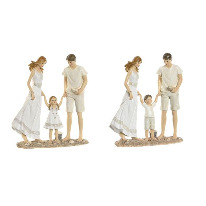 Figura Mediterraneo DKD Home Decor Blanco Beige 6.5 x 24.5 x 20.5 cm (2 Unidades)