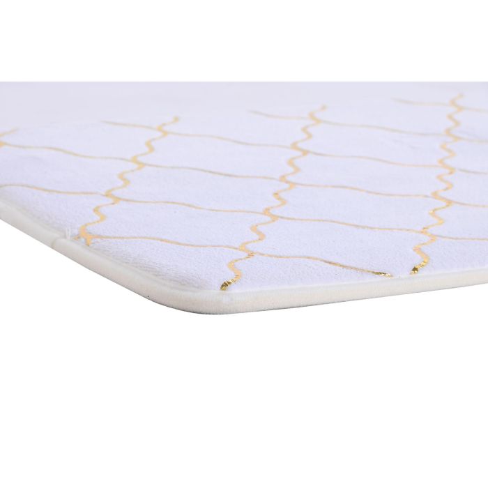 DKD Home Decor Alfombra Geometrical Glam de Poliester Blanco Dorado 60 x 40 cm (Pack 6 Unidades) 3