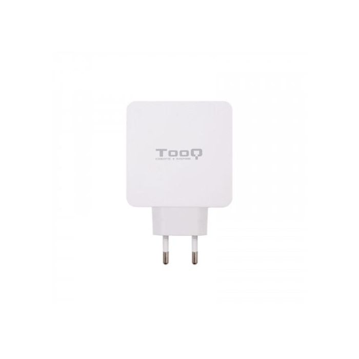 TooQ TQWC-2SC03WT Cargador de Pared Doble Puerto USB-C PD + USB A QC3.0, 48W Blanco