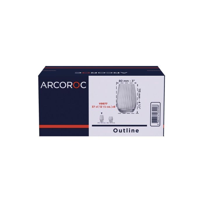 Caja 6 Vasos Altos Vidrio Outline Arcoroc 37 cL 6