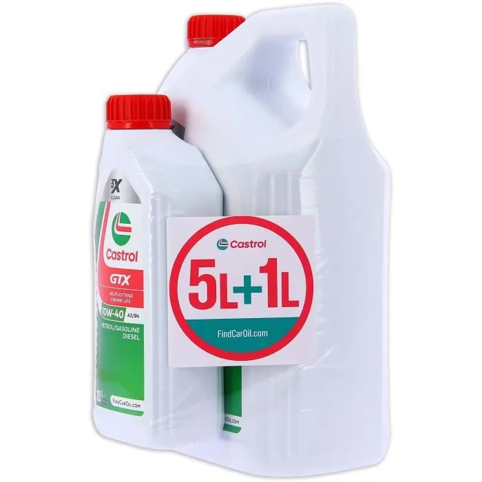 Castrol GTX 10W-40 A3/B4 Aceite de Motor 5L+1L 057026 4