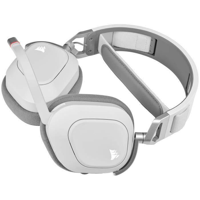 Casco de juegos - Corsair HS80 Wireless - White - Micrófono Omnidireccional 1 Casco de juegos - Corsair HS80 Wireless - White - Micrófono Omnidireccional 1
