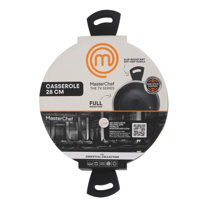 Cacerola con Tapa de Vidrio de Aluminio Forjado 28 cm con 2.8mm de Grosor y 3 Capas (4 Unidades) 2