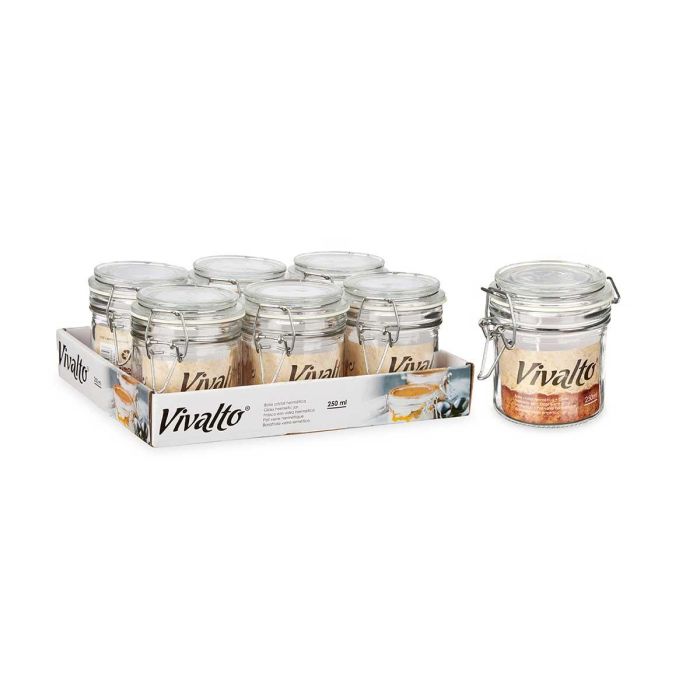 Tarro Conserva Hermetico Gr 250 Ml Trans Vivalto 11x10x8cm (36 Unidades) 2 Tarro Conserva Hermetico Gr 250 Ml Trans Vivalto 11x10x8cm (36 Unidades) 2