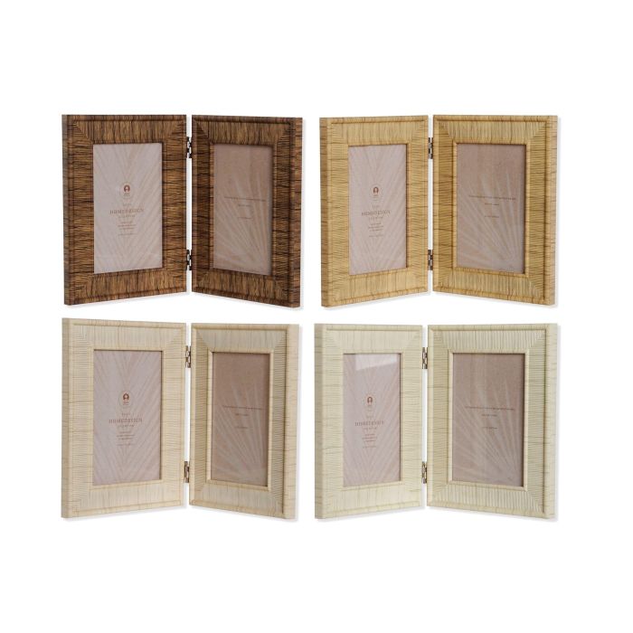 Marco Foto 10X15 Scandi DKD Home Decor Natural Beige 2 x 21 x 31 cm Set de 2 (4 Unidades)