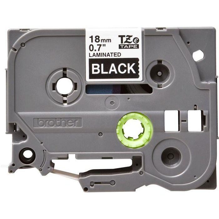 BROTHER Cinta laminada negro/blanco 18mm 1