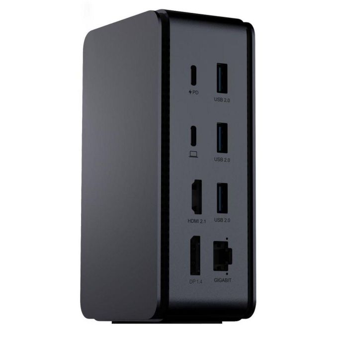 ProXtend USB4 Dual 8K Docking Station Negro Plata, Soporte 2x8K@30Hz, 40Gbps, 100W PD, Compatible con USB-C Windows/macOS/ChromeOS