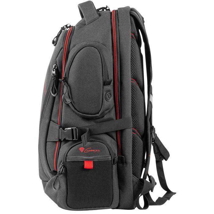 GENESIS Pallad 550 Mochila Gaming para Portátiles 17.3 pulgadas, Negro Rojo, Resistente al Agua y Golpes, con Múltiples Compartimentos 9 GENESIS Pallad 550 Mochila Gaming para Portátiles 17.3 pulgadas, Negro Rojo, Resistente al Agua y Golpes, con Múltiples Compartimentos 9